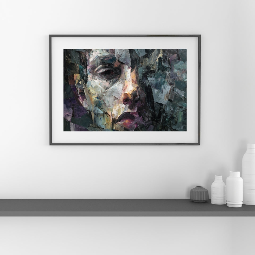 Silent Descent – Framed Abstract Expressionist Oil Painting | Emotional Collapse Framed Wall Art for Home & Office Decor