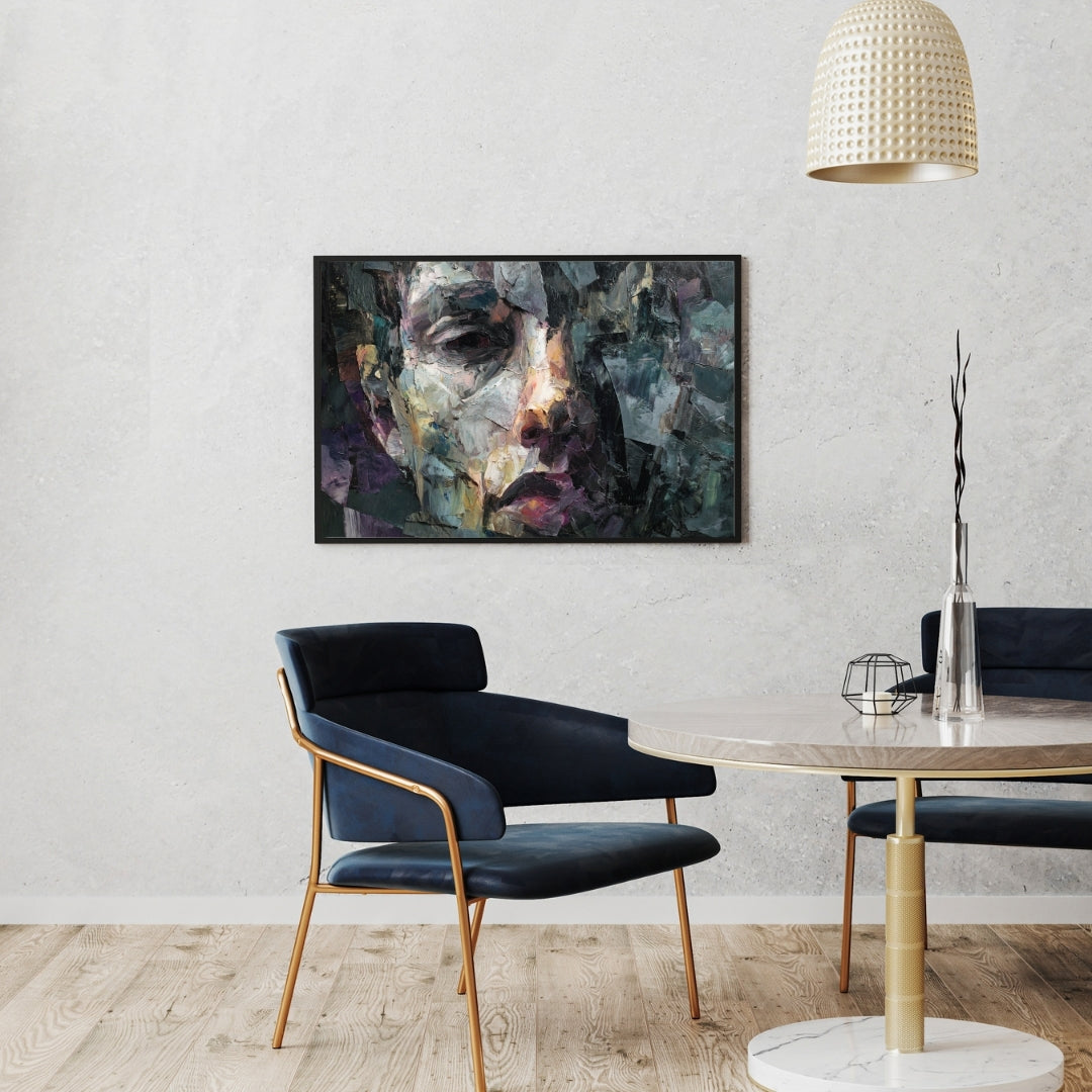 Silent Descent – Framed Abstract Expressionist Oil Painting | Emotional Collapse Framed Wall Art for Home & Office Decor