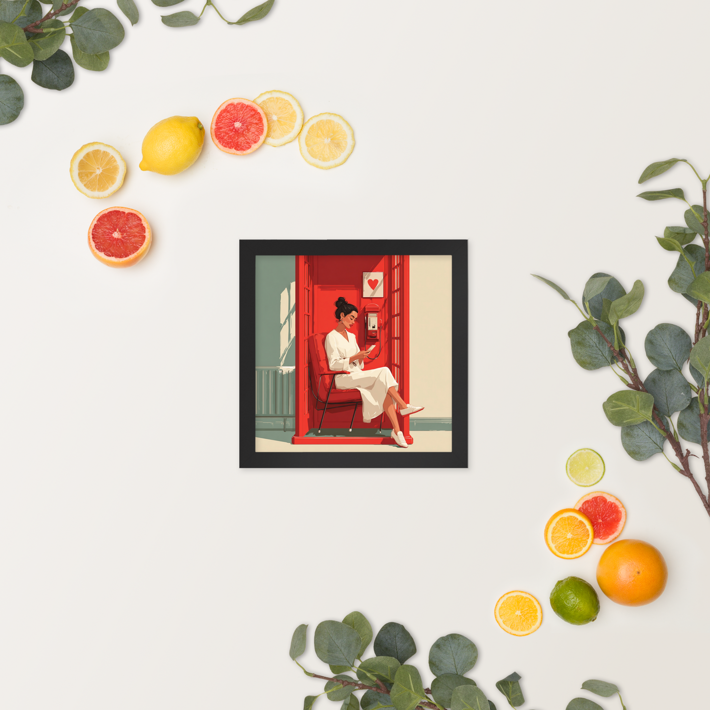 Phonebooth Solitude — Framed AI Portrait by Mike Lee