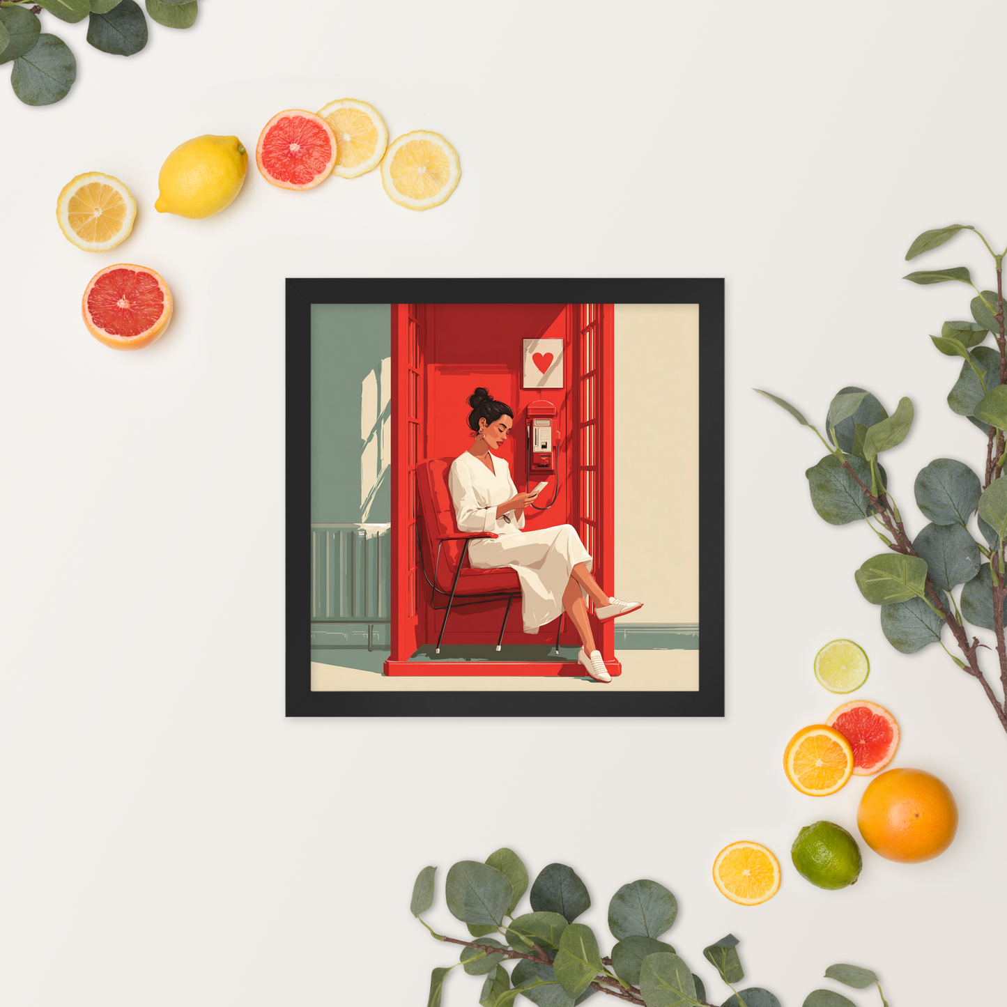 Phonebooth Solitude — Framed AI Portrait by Mike Lee