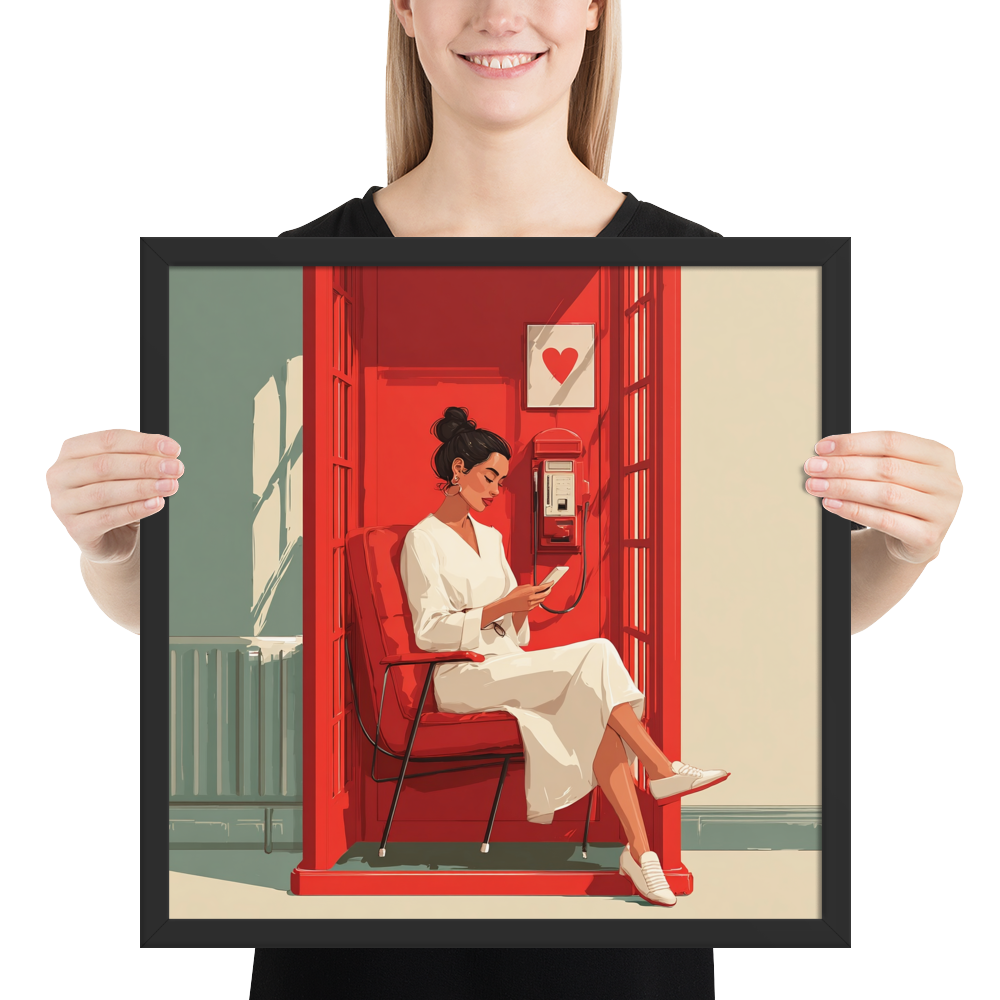 Phonebooth Solitude — Framed AI Portrait by Mike Lee