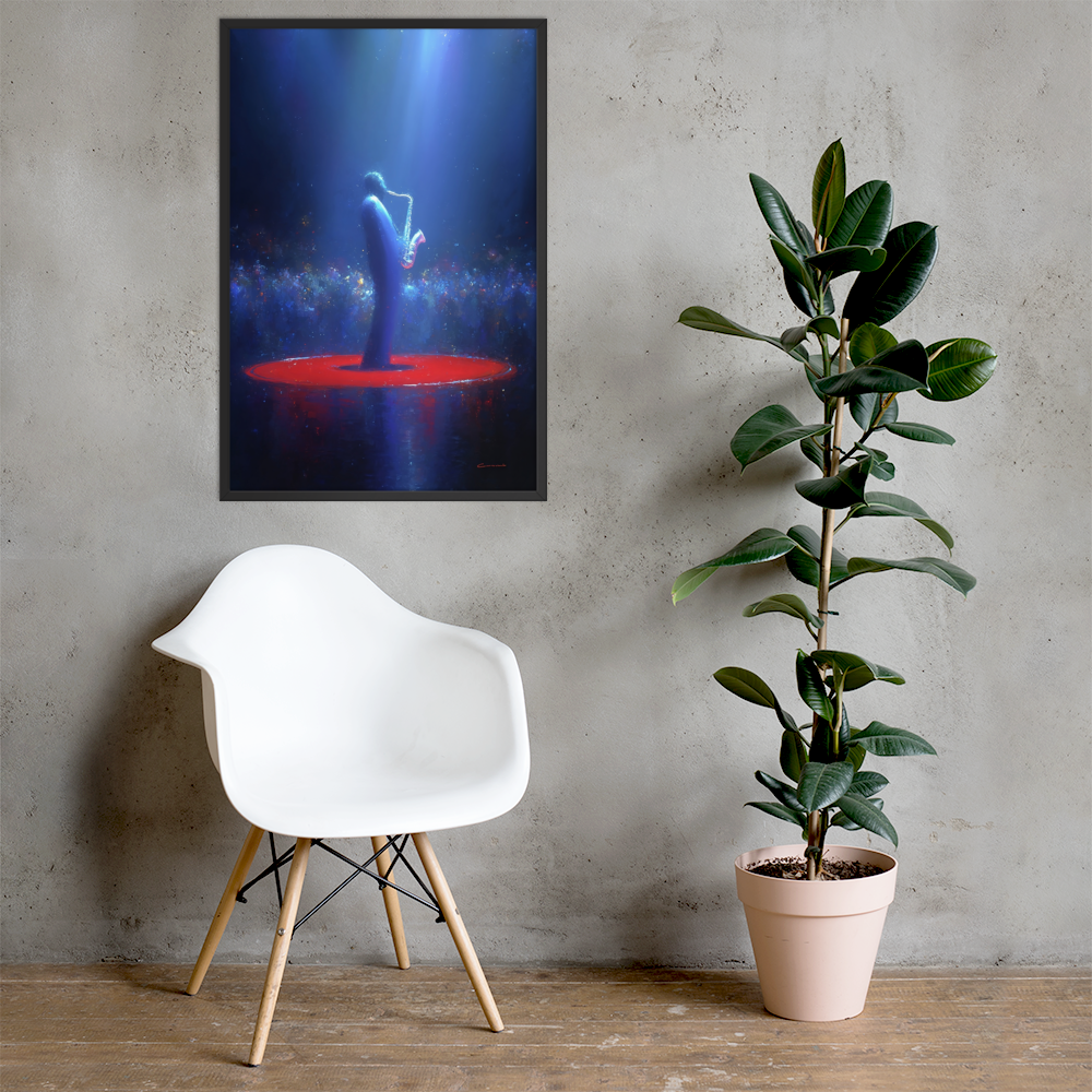 Framed AI Art Poster – “Ascend” (24×36”) by Mike Lee