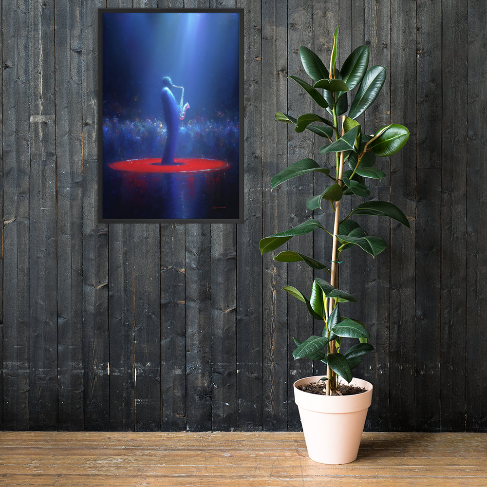 Framed AI Art Poster – “Ascend” (24×36”) by Mike Lee
