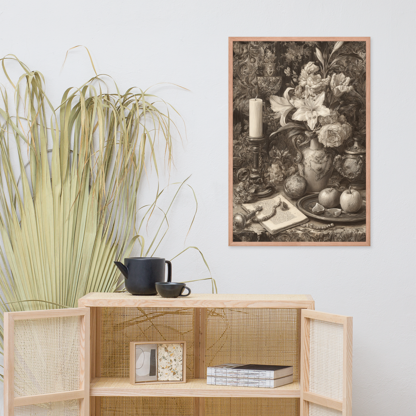 Golden Silence of the Renaissance – AI Generated Art Print | Vintage Still Life | Printable Wall Decor