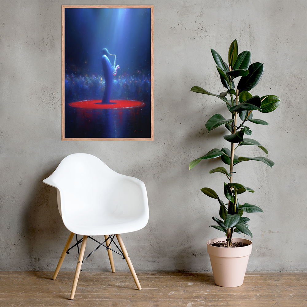 Framed AI Art Poster – “Ascend” (24×36”) by Mike Lee