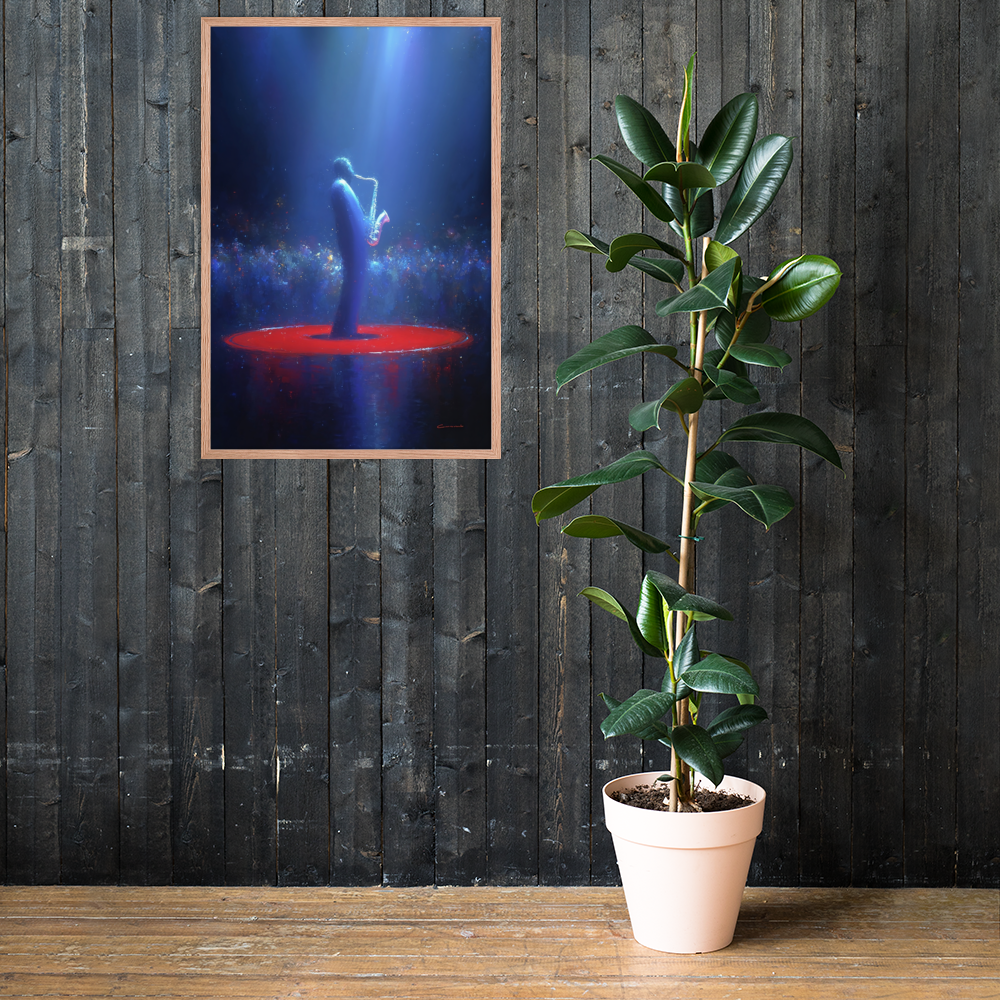 Framed AI Art Poster – “Ascend” (24×36”) by Mike Lee