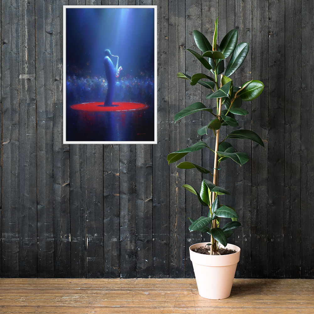 Framed AI Art Poster – “Ascend” (24×36”) by Mike Lee