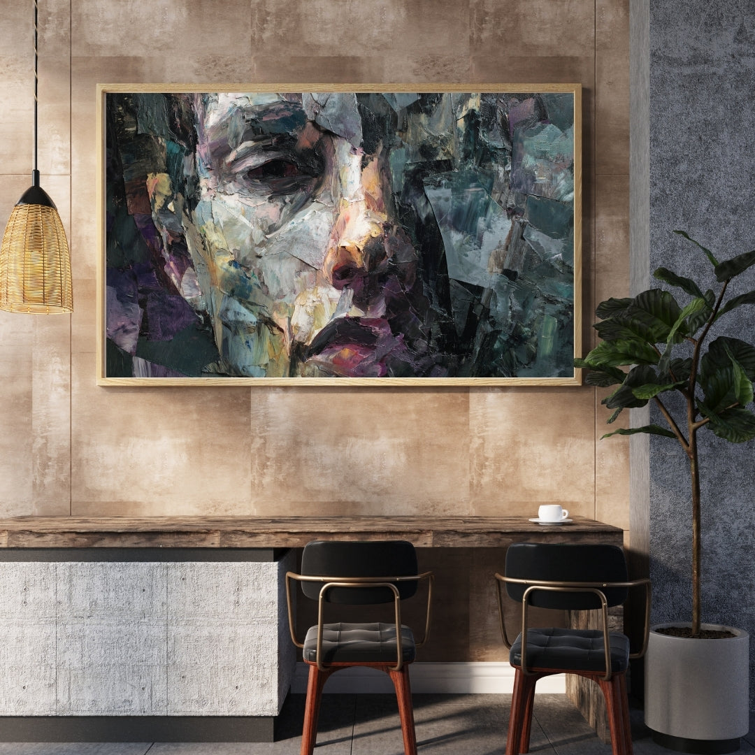 Silent Descent – Framed Abstract Expressionist Oil Painting | Emotional Collapse Framed Wall Art for Home & Office Decor