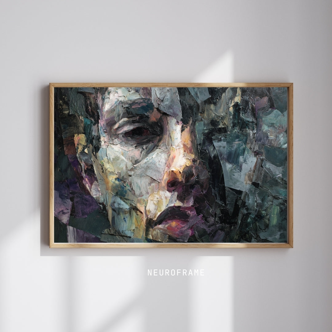 Silent Descent – Framed Abstract Expressionist Oil Painting | Emotional Collapse Framed Wall Art for Home & Office Decor