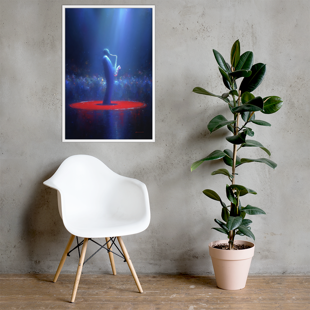 Framed AI Art Poster – “Ascend” (24×36”) by Mike Lee